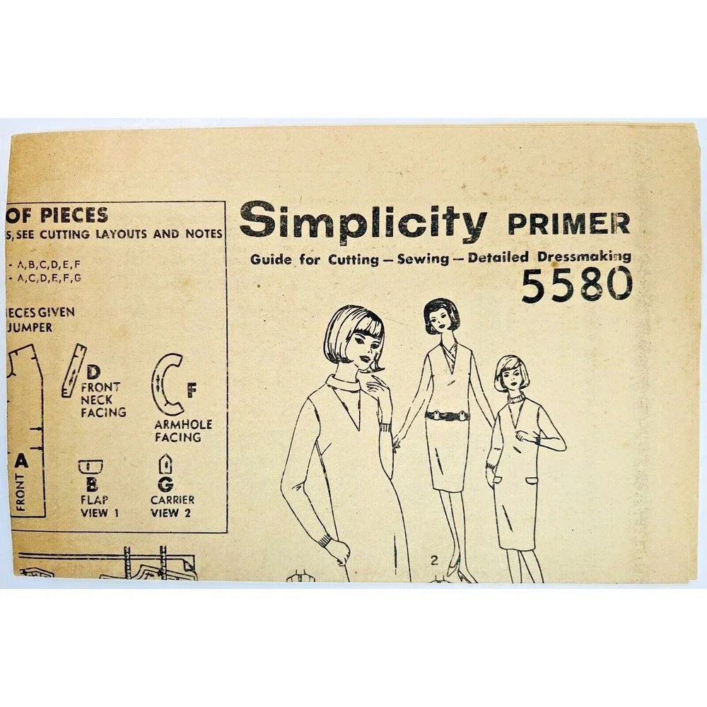 Vintage 1964 Simplicity Sewing Pattern Juniors' Jiffy Jumper Size 13 #5580